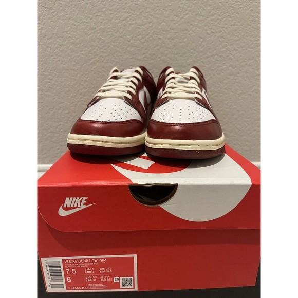 Size 7.5 Women’s Nike Dunk Low PRM Vintage Red Coconut Milk FJ4555-100 FAST SHIP - Picture 5 of 5